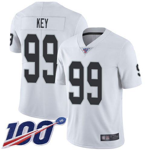 Men Oakland Raiders Limited White Arden Key Road Jersey NFL Football 99 100th Season Vapor Untouchable Jersey